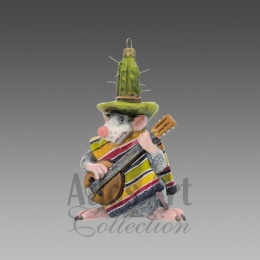 Bombka Atlas Art: Szczur z mandoliną (00875AA)