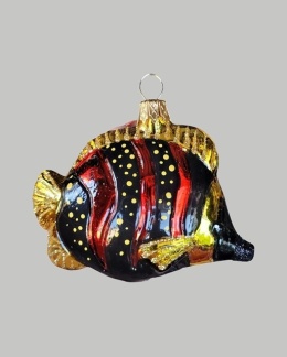Bauble form: Red and black fish with yellow dots (252) D
