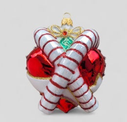 Bombka formowa: Serce Wesołych Świąt błysk (183) SE