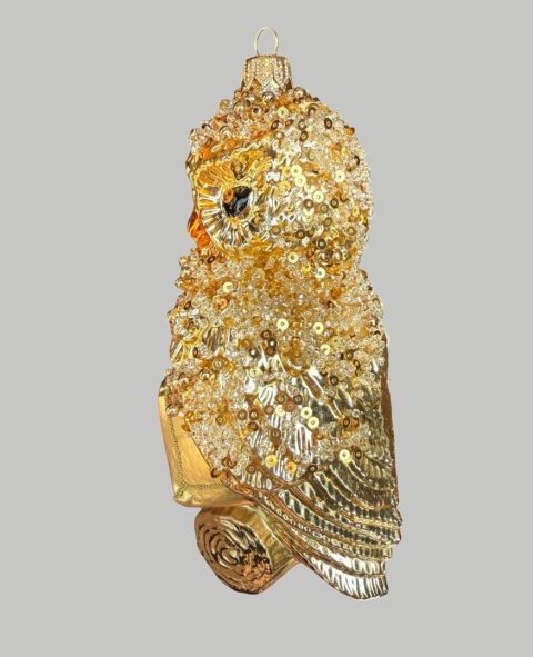 Bauble form: Owl with a book, gold (189) SE