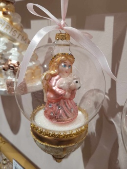Bombka szklana: Klosz Aniołek z owieczką (121581)-20%