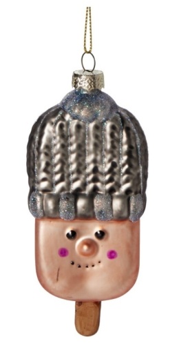 Bombka szklana: Lód na patyku szary (523395)