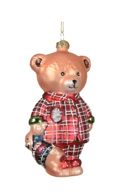 Bombka szklana: Miś w czerwonej piżamce (129630)