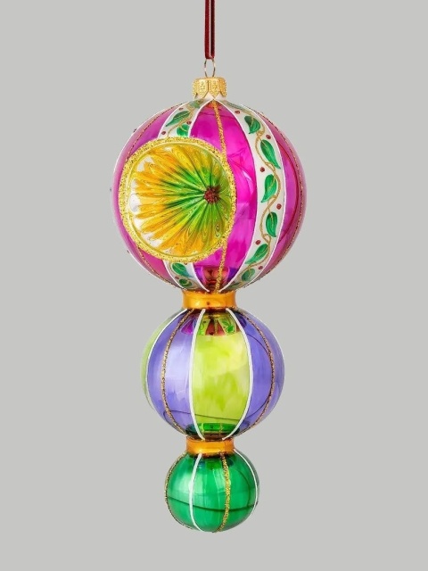 Huras Bauble: Pendant 3 balls, pink (MB11C)