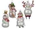 Glass bauble: Snowman on a sled (121472)