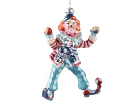 Bombka szklana: Clown cyrkowy z piłeczkami (129633)