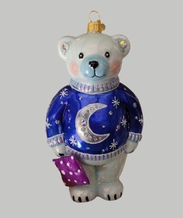 Bombka GlitterLab: Miś w sweterku z poduszką (4015SPI)