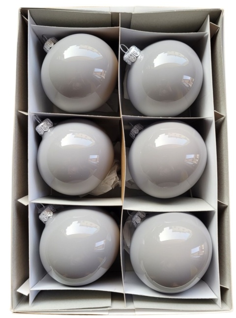 Bombki 80 szare opalizowane op.6szt.