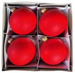 Bombki 120 satynowe czerwone op.4szt.