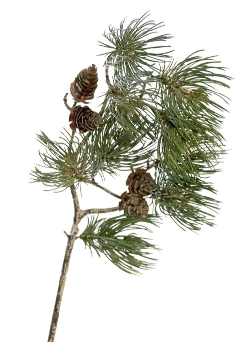 Pine branch 50cm PU with cones (ART19637)