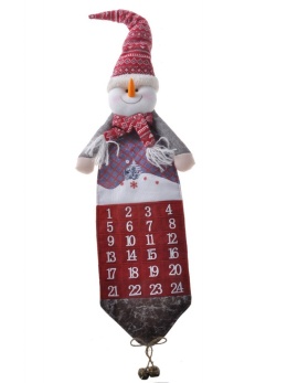 Kalendarz 92cm adwentowy LED z bałwankiem i dzwoneczkami (PX-20-538B)-20%