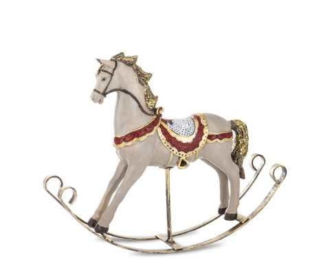 Rocking horse, medium gray, polyresin (171413)