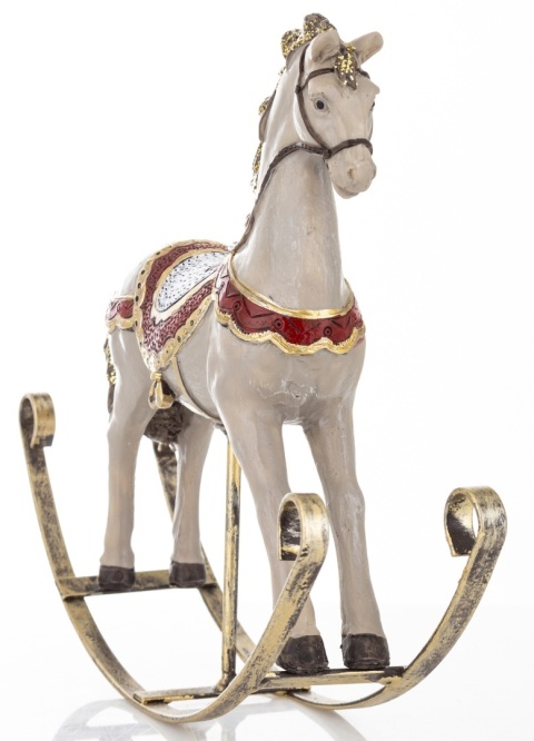 Rocking horse, medium gray, polyresin (171413)