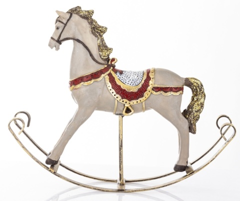 Rocking horse, medium gray, polyresin (171413)