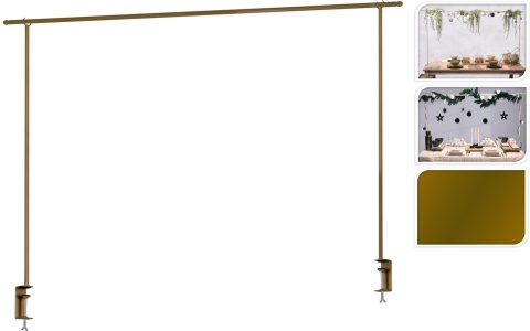 Drążek metalowy złoty do dekoracji stołu (027659) h:135*max250cm