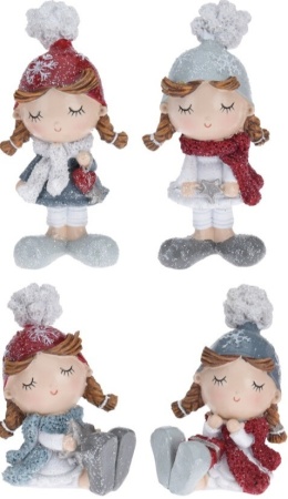 Dziewczynka ceram. 8cm w kolorowej czapce 4wz. (018194) -20%