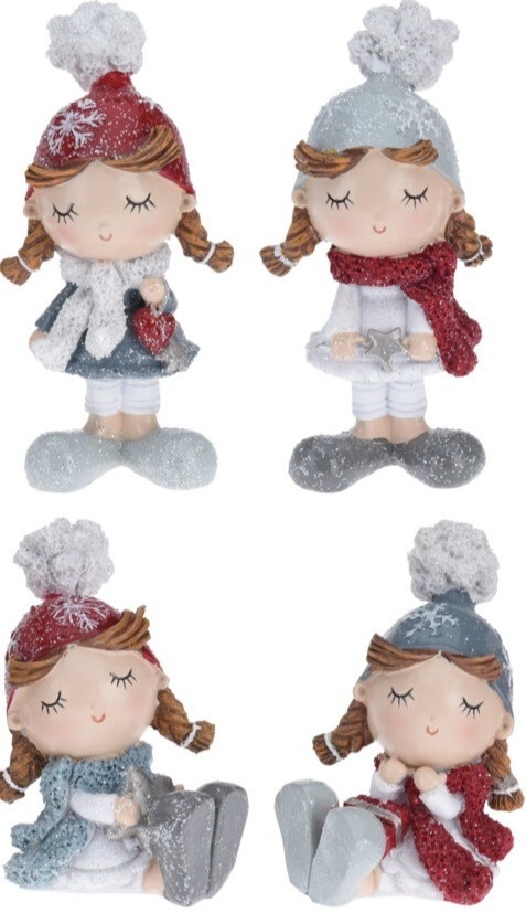 Dziewczynka ceram. 8cm w kolorowej czapce 4wz. (018194) -20%