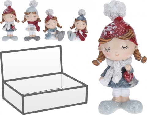 Dziewczynka ceram. 8cm w kolorowej czapce 4wz. (018194) -20%