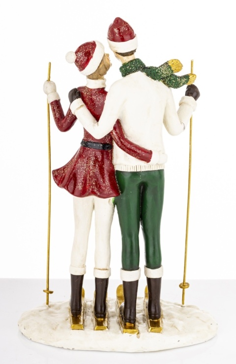 Figurine of a pair of skiers 27cm, polyresin (181004)
