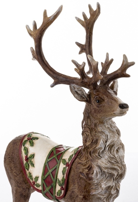 Standing deer with colorful cape, polyresin (170255)
