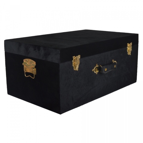 Kufer welurowy czarny średni h:22*46*29cm (16198)-20%