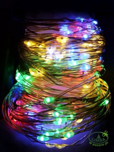 Lampki na druciku 200LED wiązka 10*200cm kolor. 240V wew/zew (228268)