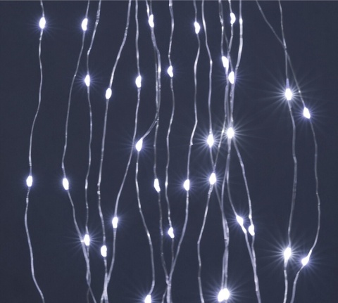 Lampki na druciku 80LED wiązka 10*75cm zimna bat.3xAA (AX9730210)