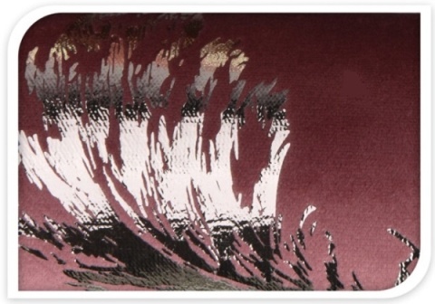 Materiał welur różowy złote piórko 28*150cm (008970) -40%