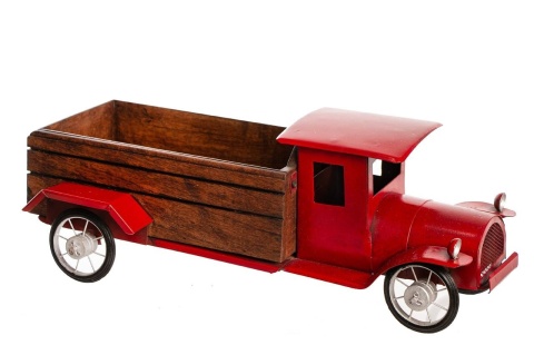 Metal retro car, wooden box (ART20613)