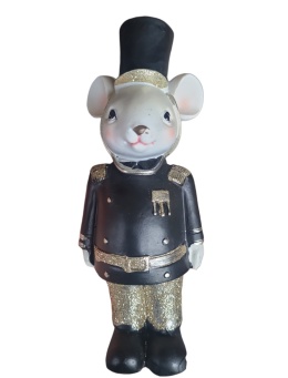 Myszka ceramiczna czarna 17cm w cylindrze 2wzory (NB0531)-20%