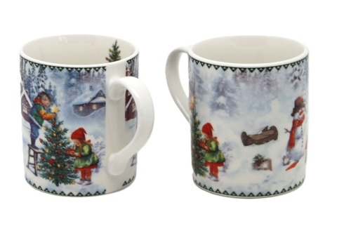 Kpl. 2-ch kubków ceramicznych "świąteczny czas" (PG-19383) w ozdobnym pudełku