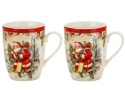 ChatGPT powiedział: Set of 2 Porcelain Mugs 360 ml - Vintage Santa, Decorative Gift Box (555-7203)