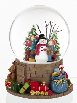 Water ball 12cm children with snowman music box (165333)