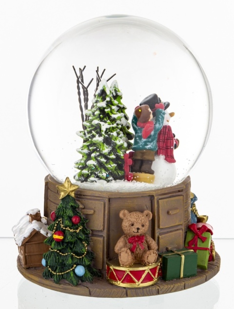 Kula wodna 12cm dzieci z bałwankiem pozytywka (165333)