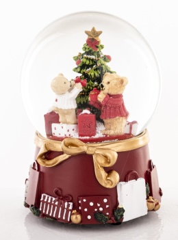 Water globe with teddy bears, Christmas tree and music box(124948)