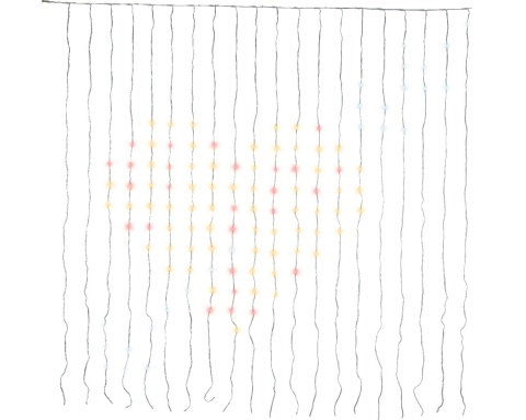 Kurtyna RGB 400LED 190x190cm z efektami kolorowa (490817) pilot timer wew/zew
