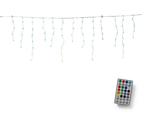 Kurtyna sople RGB 212LED dł.5,8m hx60cm z efektami kolorowa (490814) pilot timer