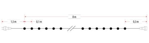 Lampki 80LED+gn kolorowe zewnętrzne