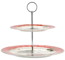 Two-Tier Porcelain Serving Stand with Christmas Tree (555-7000)
