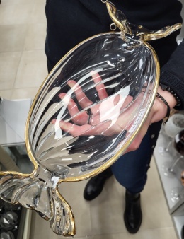 Large glass cake stand 