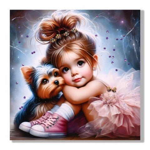 Picture Girl with a Dog (JK0006)