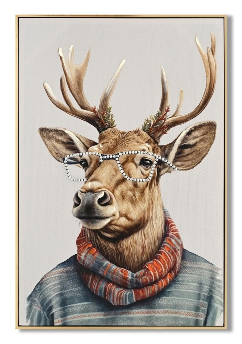 Reindeer painting "professor" (JK0008)