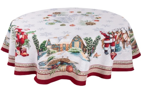 Round Gobelin Tablecloth 160 cm - Frosty (840-1202)