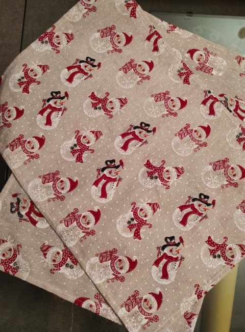 Podkładki kpl-2szt beżowe w bałwanki (PTC4292) -40%