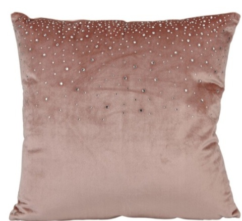 Poduszka welurowa z cyrkoniami róż (010671)-20%