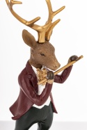 Reindeer 24cm playing the flute, polyresin (179761)