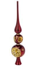 Glass spike 30cm with reflector, glossy burgundy (523402; 513374)