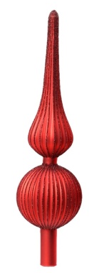 Fluted glass spike, red, matte (170224)