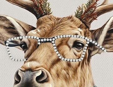 Reindeer painting "professor" (JK0008)