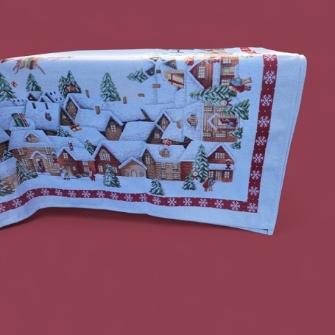 Obrus Basic gobelin 140x180cm Zaprzęg Mikołaja nad miastem (994)